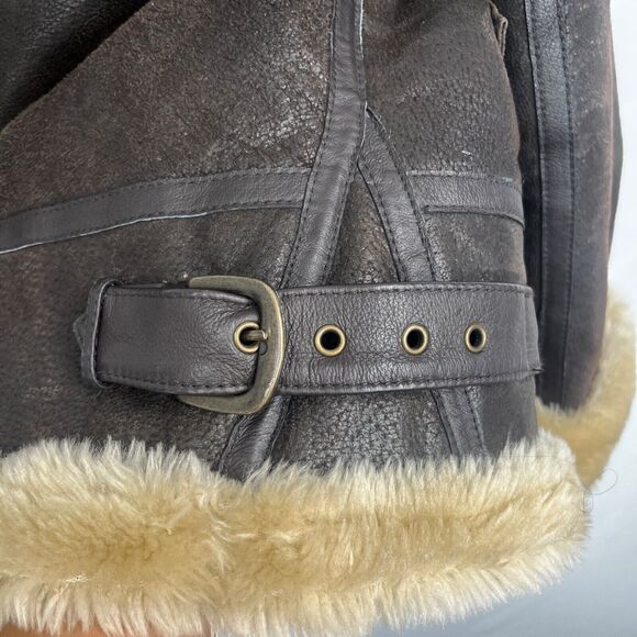 XOXO Jacket Womens/Mens Leather Brown Bomber Size Medium - Picture 6 of 13